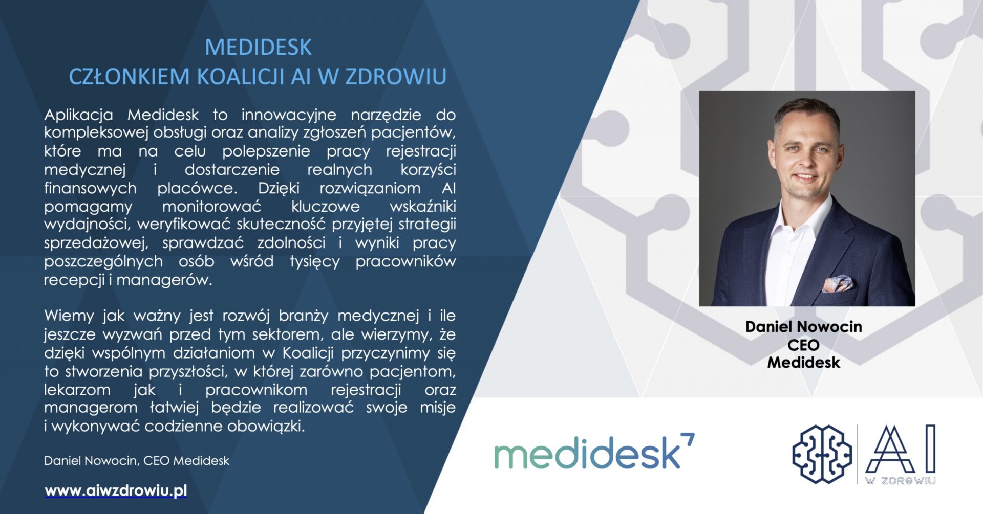 Medidesk w Koalicji AI w Zdrowiu  