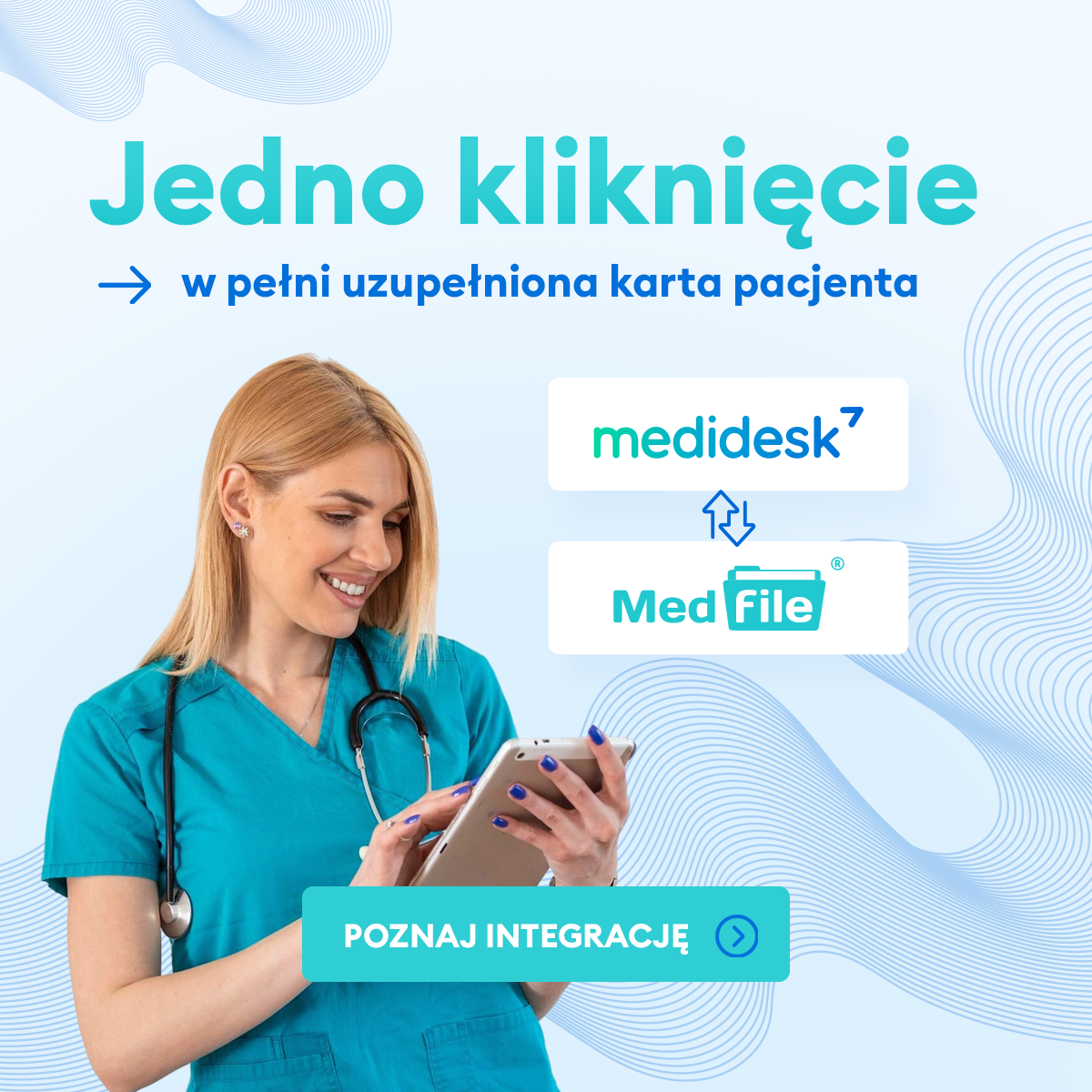 Synchronizacja Medidesk i MedFile: mniej czynności administracyjnych, mniej klikania, więcej czasu dla pacjenta.