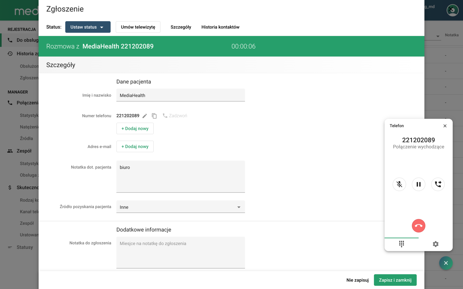 Softphone – nowa funkcjonalność w aplikacji Medidesk