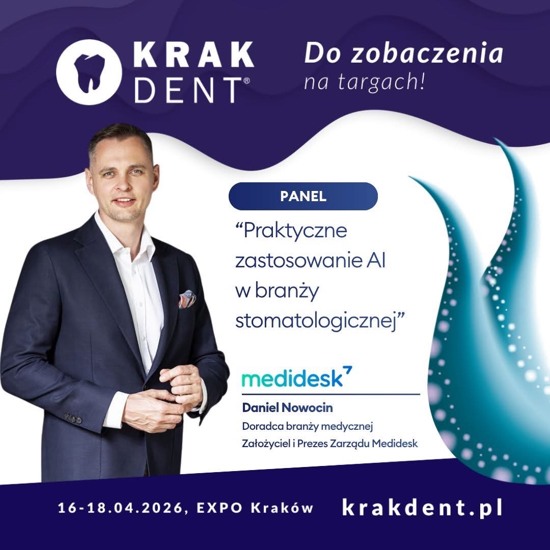 Medidesk na KRAKDENT 2026. Zobacz na żywo, jak AI zwiększa przychody gabinetów stomatologicznych