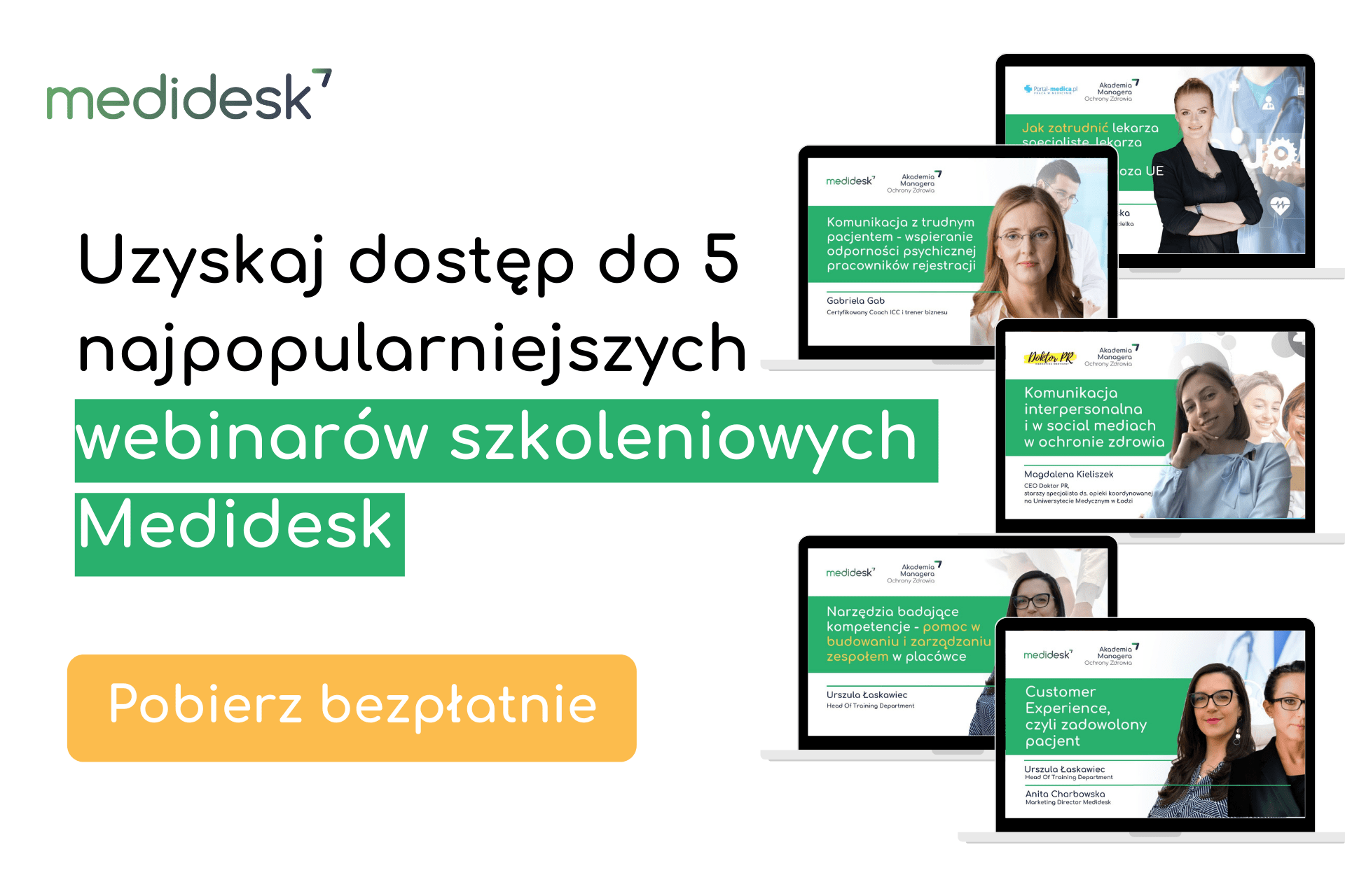 5 najpopularniejszych webinarów szkoleniowych Medidesk