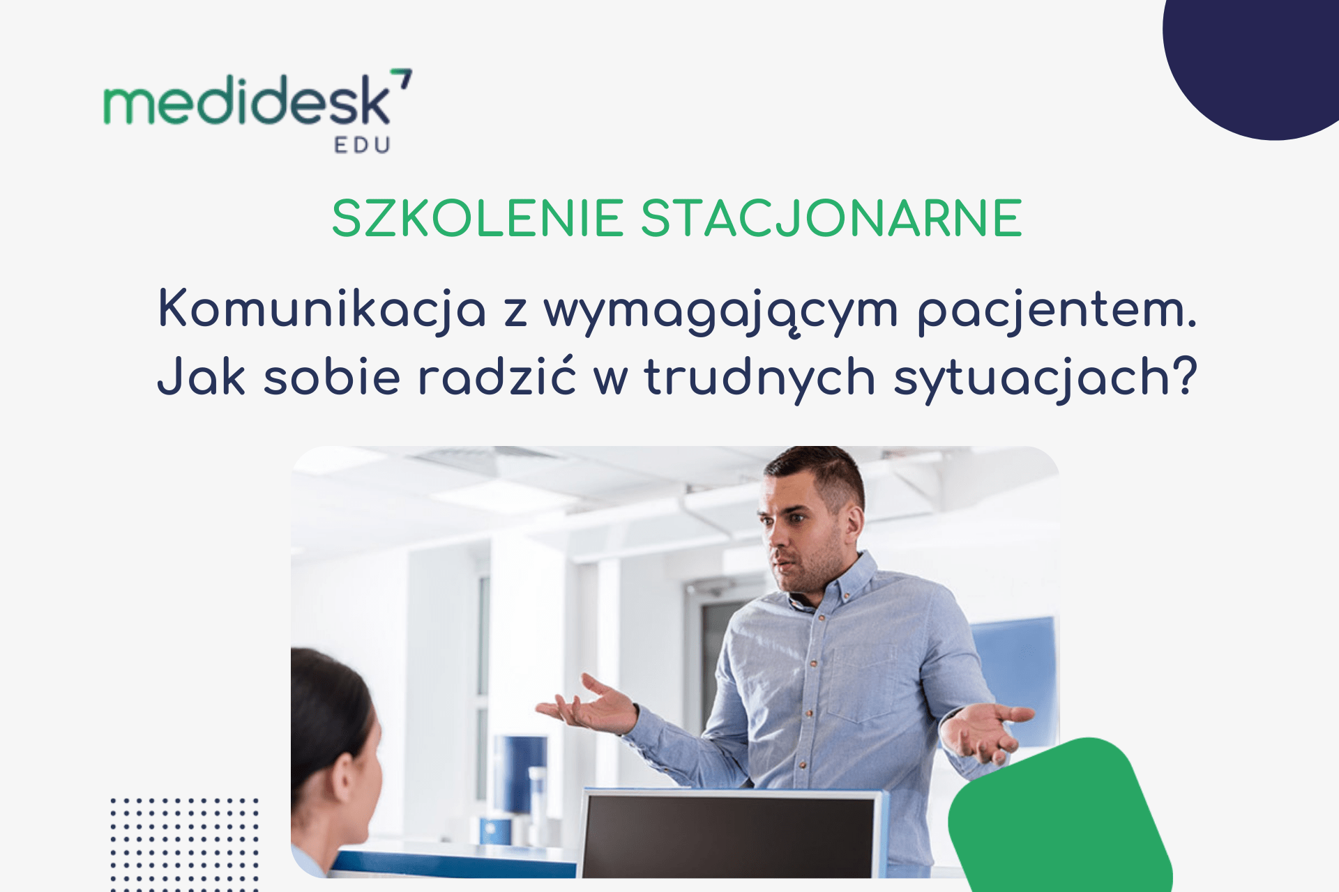 Kup bilet na szkolenie – Obsługa wymagającego pacjenta
